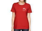Coffee For Life Pocket Lady s Red T shirt Funny Typographic Tee