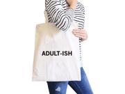 Adult ish Natural Canvas Bag Trendy Varsity Bag For College Student