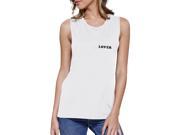 365 Printing Lover Women s White Muscle Top Cute Simple Quote Round neck Top