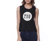 365 Printing Hug Life Women s Black Crop Top Cute Design Love For Life Quote