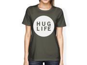 Hug Life Women s Dark Grey T shirt Crew Neck Graphic Tee For Ladies