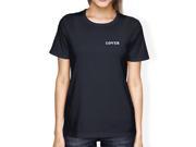 Lover Women s Navy T shirt Trendy Typography Tee Cute Couple Shirt