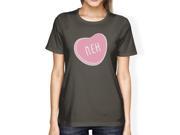 Meh Womens Dark Grey T shirt Lovely Graphic Cute Gift Ideas For Her