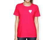 Melting Heart Women s Hot Pink T shirt Cute Heart Shaped Crew Neck