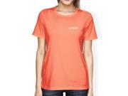 Lover Womens Peach T shirt Simple Typography Crew Neck For Couples