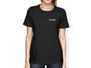 Lover Women s Black T shirt Lovely Design Round Neck Shirt For Her