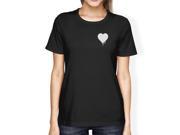 Melting Heart Women s Black T shirt Lovely Design Round Neck Shirt