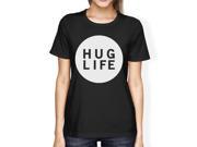 Hug Life Women s Black T shirt Short Sleeve Simple Graphic Shirt