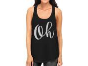 Oh Womens Typography Calligraphy Funny Sleeveless Black Tank Top