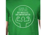 UPC 711237579282 product image for Muscles Are Importanter Mens Green Lightweight Cotton Workout Tee | upcitemdb.com