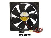 120mm 25mm New Case Fan 12V DC 124CFM Ball Brg 2 Wire PC Computer Cooling 12025