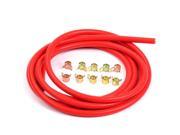 Maxon Red 10 Feet 10mm 3 8 Silicone Vacuum Hose 10Pcs 14mm 0.55 Spring Clips