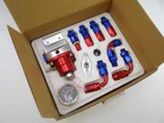 Maxon Universal Adjustable EFI Aluminum Fuel Pressure Regulator Kit w 0 160 psi Gauge AN6 6AN Fuel Line Hose Fittings Red