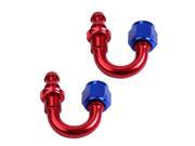 Maxon 2pcs AN4 4 AN 180 Degree Push Lock Hose End Fitting Adaptor Oil Fuel Line Male Fitting Red Blue
