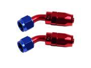 Maxon 2pcs AN10 10 AN 45 Degree Fuel Swivel Oil Hose End Fitting Adapter Aluminum Red Blue