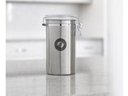 80 Oz. Stainless Steel Canister With Airtight Seal Lid Silver Fern Brand Embossed