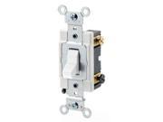 Leviton CSB3 20W 20 Amp 120 277 Volt Toggle 3 Way AC Quiet Switch Commercial Grade Grounding White