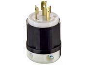 Leviton 9965 C 20 Amp 125 250 Volt Locking Plug Industrial Grade Non Grounding Black White