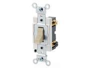 Leviton CSB3 20I 20 Amp 120 277 Volt Toggle 3 Way AC Quiet Switch Commercial Grade Grounding Ivory