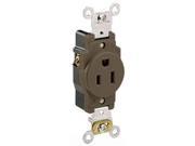 Leviton 5261 Single Receptacle Industrial Grade 5 15R 15A 125V B S Wired Brown Pkg of 10