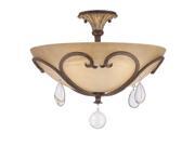 Savoy House Florence 3 Light Semi Flush in New Tortoise Shell