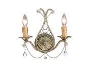 Crystorama 4712 GL CL MWP Two Light Wall Sconce