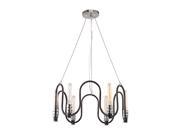 Elk Lighting Continuum 6 Light Chandelier In Silvered Graphite With Polished Nic