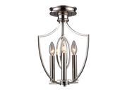 Elk Lighting Dione 3 Light Semi Flush in Polished Nickel 10119 3