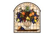 Meyda Home Indoor Decorative 25 Wx29 H Fruitbowl Stained Glass Window