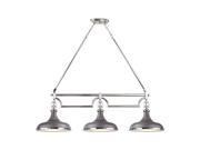Elk Lighting Rutherford 3 Light Island In Weathered Zinc And Polished Nickel
