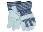 MEMPHIS GLOVE 1400XL GRY LEATHER PALM 2.5 CWHT CANVAS BACK XL