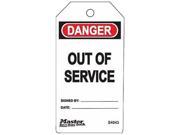 MASTER LOCK S4043 OUT OF SERVICE SAFETY TAG