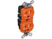 Hubbell CR5352IG Duplex Receptacle Isolated Ground Commercial Grade 20 amp 125V Orange Pack of 10