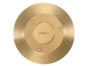 Hubbell Wiring Systems SF2925 Brass Round Single Receptacle Cover and Flange 6 1 4 Diameter