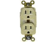 Hubbell HBL5262I Duplex Receptacle HD Industrial Grade 15 amp 125V 5 15R Ivory Pack of 10