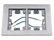Hubbell Wiring Systems SA3084W Aluminum 2 Gang Floor Box Rectangular Flat Flange 8 1 8 Length x 6 Width Gray