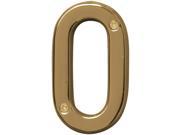Hy ko BR 42PB 0 4 in. Polished Brass No. 0 House Number Pack of 3