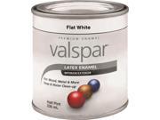 1 2 Pt Premium Latex Enamel Paint Flat White VALSPAR 65002 White 042397594175