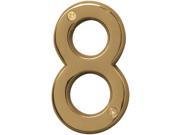 Hy ko BR 42PB 8 4 in. Polished Brass No. 8 House Number Pack of 3