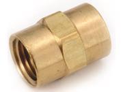Barstock Coupling Brass 1 4 ANDERSON METAL CORP Brass Pipe Couplings 756103 04