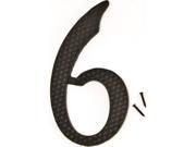 Hy ko DC 5 6 4.5 in. Die Cast Aluminum No. 6 House Number Pack of 10