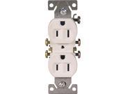 Cooper Wiring 270W10 Duplex Grounded Receptacle White 2 Pole 3 Wire Straight B