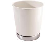 York 74721 York Wastebasket Trash Can, 8-1/2 in L x 9.8 in W x 8-1/2 in D, Steel, White/Chrome York 74721 York Wastebasket Trash Can, 8-1/2 in L x 9.8 in W x 8-1/2 in D, Steel, White/Chrome