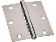 ProSource LR-041-PS Square Corner Wide Utility Hinge, 6 Hole, 3-1/2 in L x 3-1/2 in W Door Leaf, Steel, Zinc Plated ProSource LR-041-PS Square Corner Wide Utility Hinge, 6 Hole, 3-1/2 in L x 3-1/2 in W Door Leaf, Steel, Zinc Plated