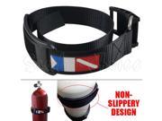 Scuba Diving Dive Cylinder Tank Band with Cam Buckle w Dive Flag Logo