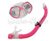 Scuba Comocean Youth Kids Pink Silicone Snorkeling Mask Snorkel Set Combo