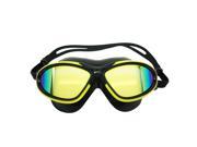 Palantic Adult Black Yellow Swim Mask With UV Mirror Anti Fog Coated Lenses