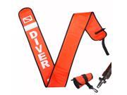 Scuba 6ft High Visibility Reflective Surface Marker w BC Hose Oral Inflator