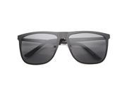 Mens Metal Horn Rimmed Sunglasses With UV400 Protected Gradient Lens Black Smoke