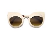 Womens Metal Round Sunglasses With UV400 Protected Gradient Lens Gold Amber